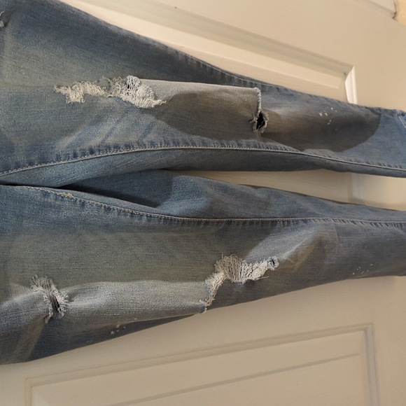 Wallflower Distressed Denim Bib Slim Overalls Medium Wash Size Small - Picture 4 of 10